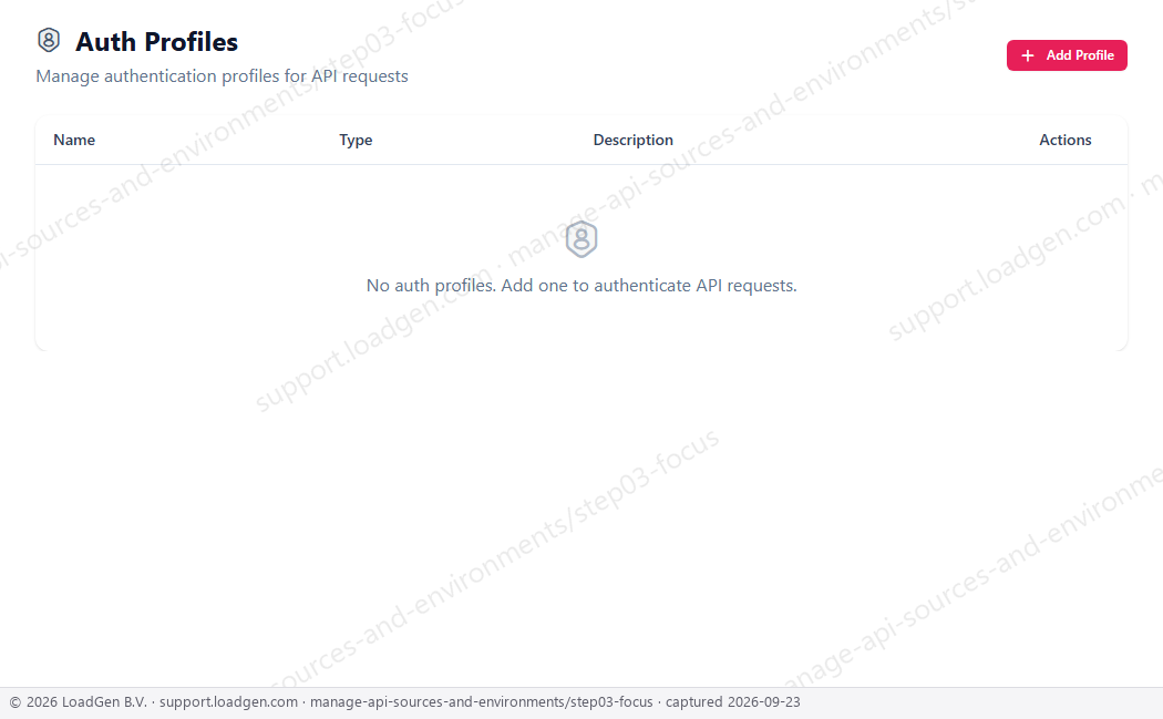 Manage API sources and environments - step 3 detail
