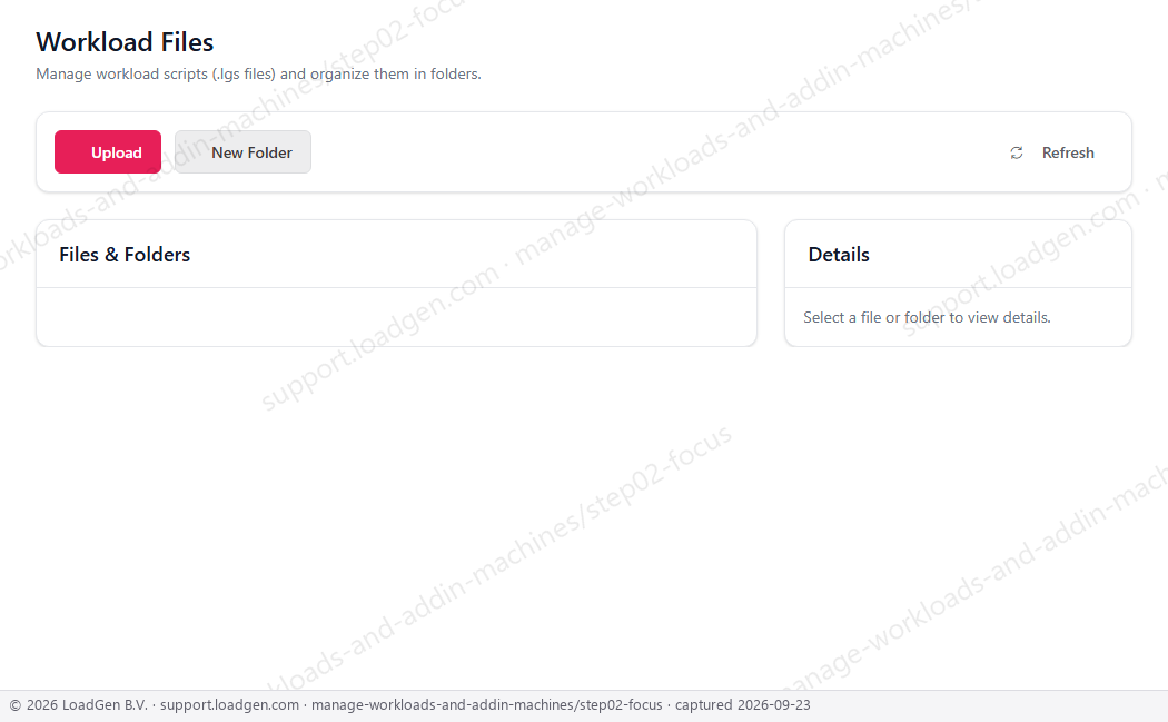 Manage workloads and add-in machines - step 2 detail