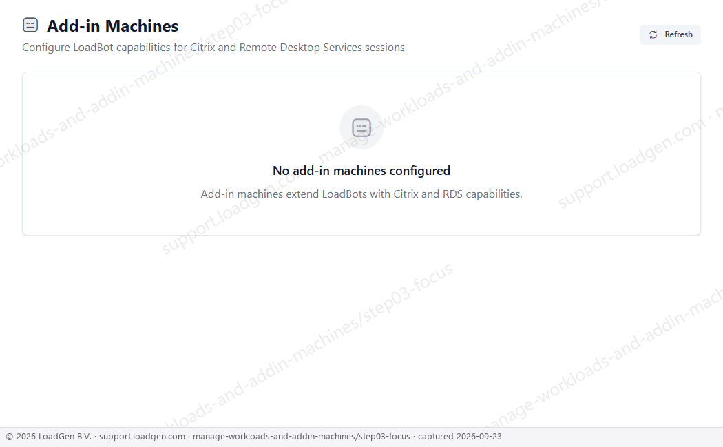 Manage workloads and add-in machines - step 3 detail