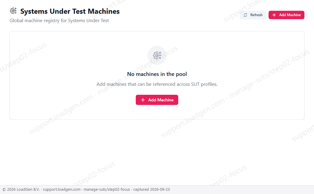 Manage Systems Under Test (SUTs) - step 2 detail