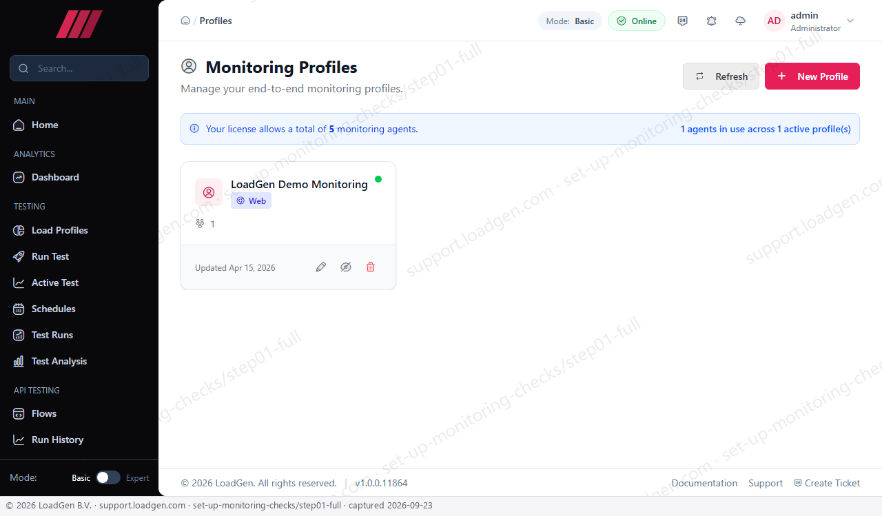 Set up monitoring checks - step 1