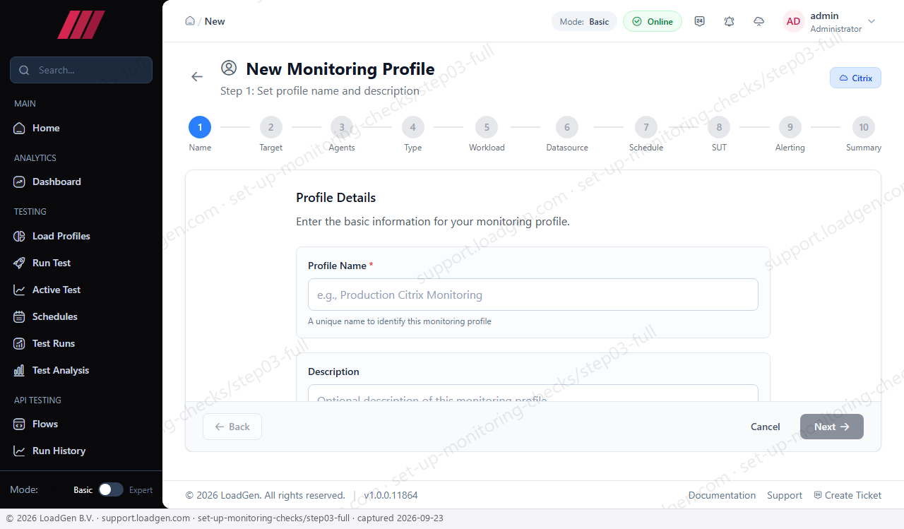 Set up monitoring checks - step 3
