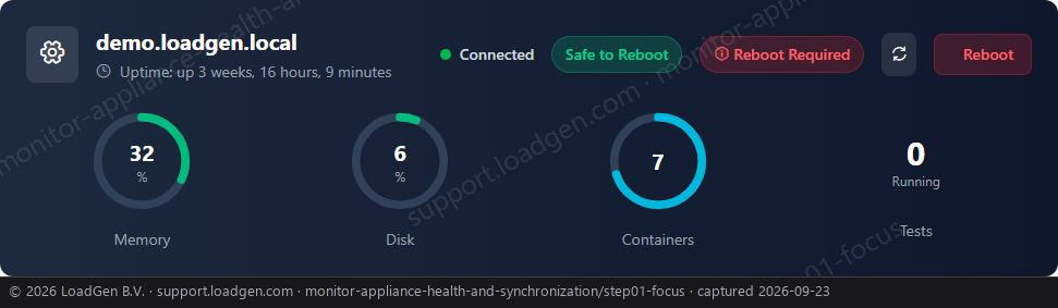 Monitor appliance health - step 1 detail