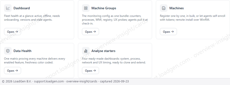 Main: Insight, capability cards