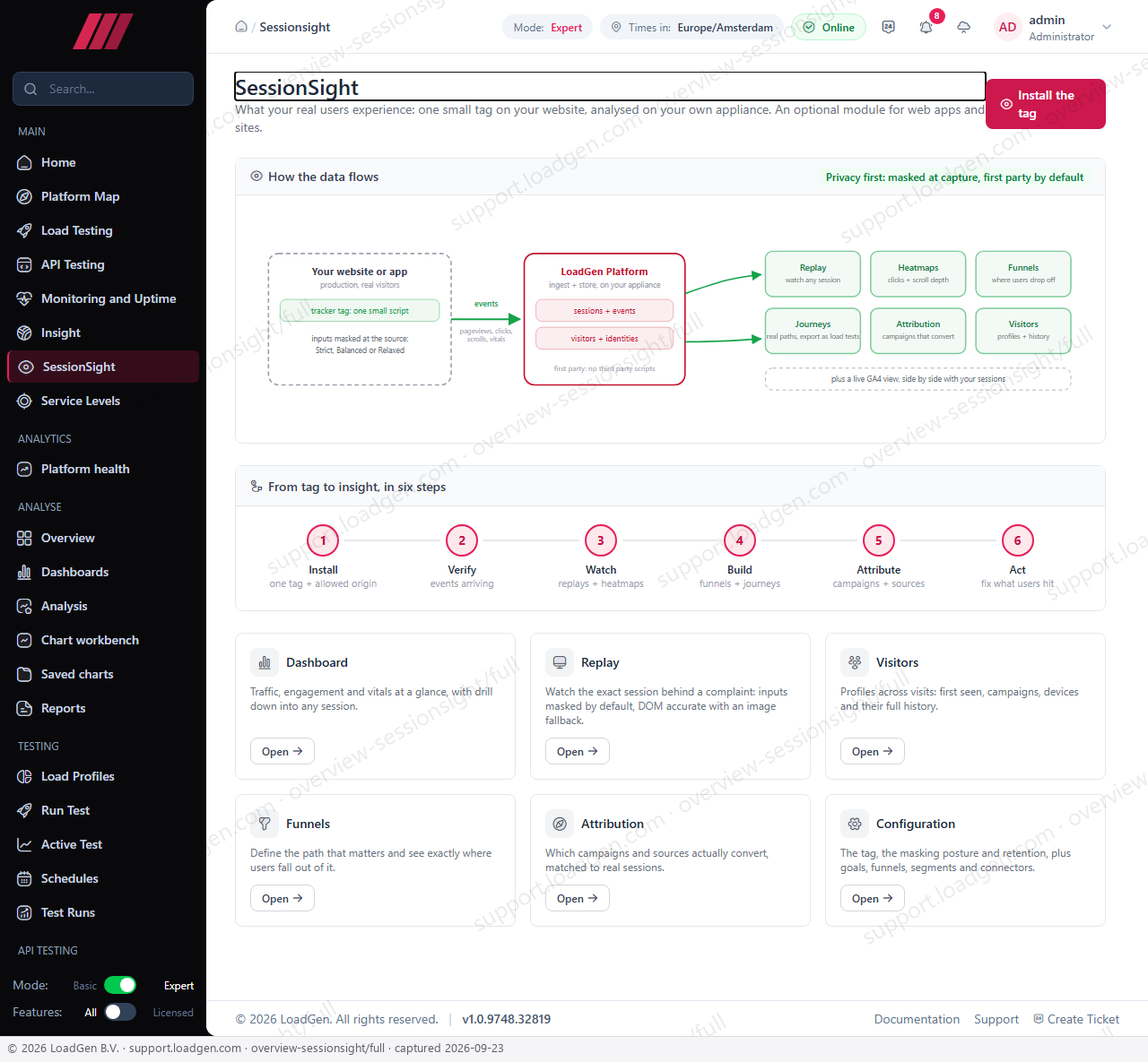 Main: SessionSight, full page