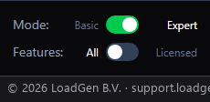Sidebar footer: Mode and Features toggles