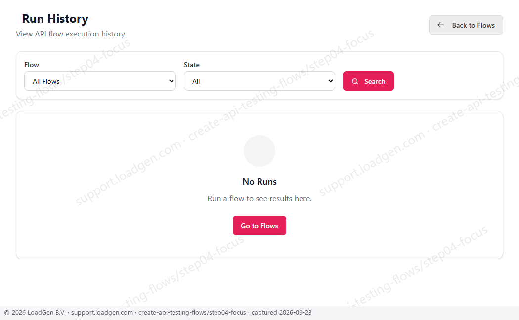 Create and manage API testing flows - step 4 detail