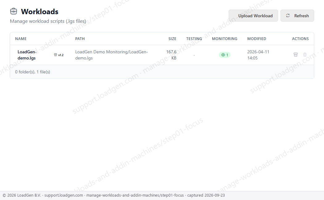 Manage workloads and add-in machines - step 1 detail