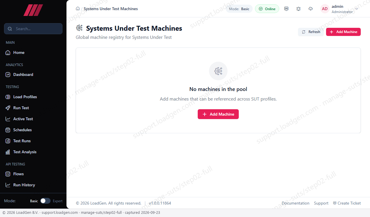 Manage Systems Under Test (SUTs) - step 2
