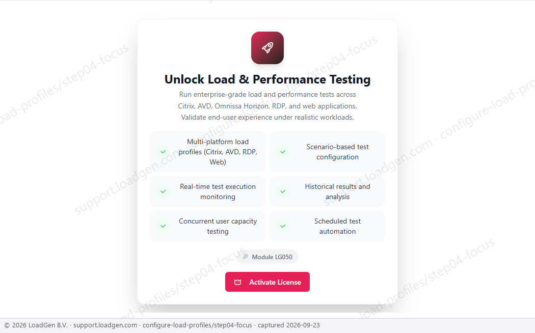Configure load profiles - step 4 detail