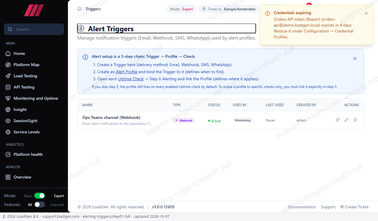 Alerting: Triggers - step 1