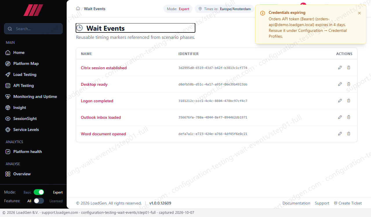 Configuration: Testing: Wait Events - step 1