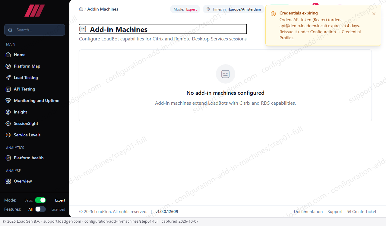 Configuration: Add-in Machines - step 1
