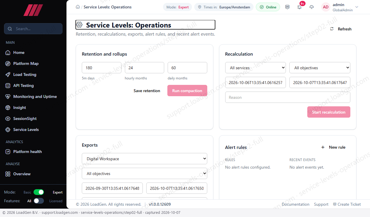 Service Levels: Operations - step 2