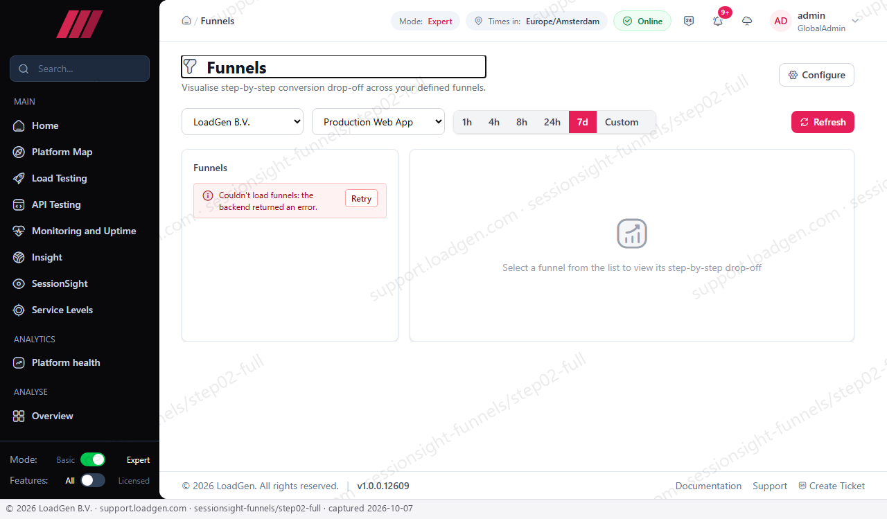 SessionSight: Funnels - step 2