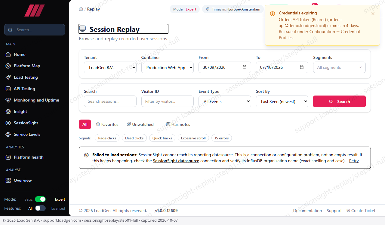 SessionSight: Replay - step 1