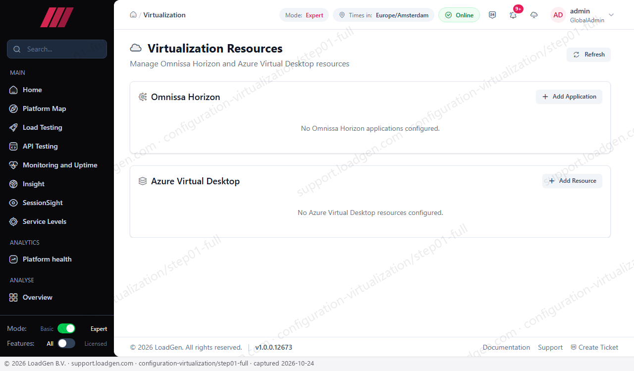 Configuration: Virtualization - step 1